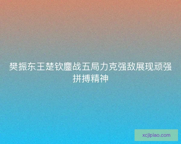 樊振东王楚钦鏖战五局力克强敌展现顽强拼搏精神